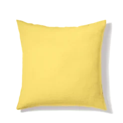 Taie d'oreiller en lin lavé - Jaune Citronnade