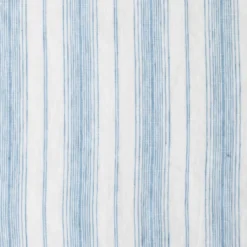 Taie d'oreiller en lin lavé - Rayures Toile Bleu Primaire