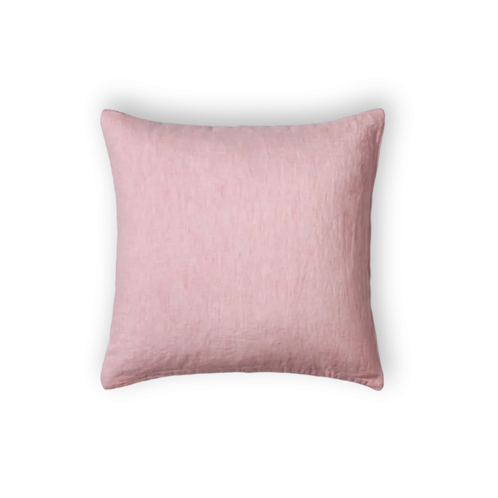 Taie d'oreiller en lin lavé - Rose Granité