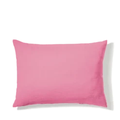 Taie d'oreiller en lin lavé - Rose Garance