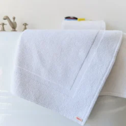Tapis de bain en coton - Blanc Brume