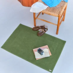 Tapis de bain en coton - Kaki Ombre