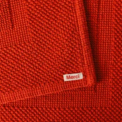 Tapis de bain en coton - Rouge Soir