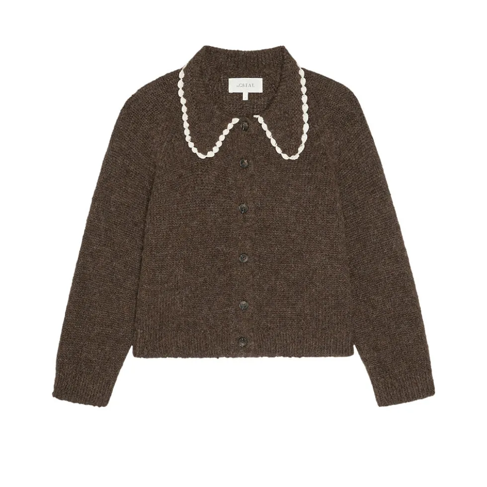 THE GREAT - Cardigan The Crochet - Marron