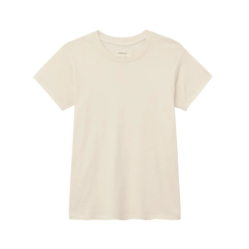 THE GREAT - T-shirt The Slim - Blanc Délavé