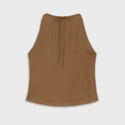 The Loom - Top Ruche Halter - Marron