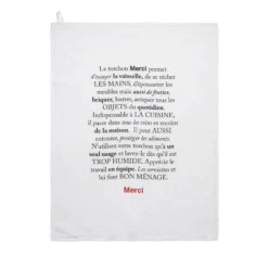 Torchon en lin lavé - Merci