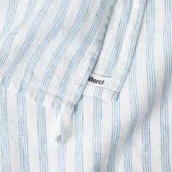 Torchon en lin lavé - Rayures Pinceau Bleu Primaire