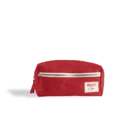 Trousse de toilette en lin lavé - Rouge Vermillon