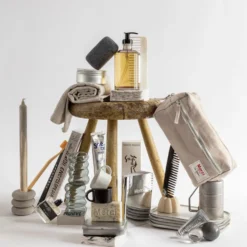 Trousse de toilette en lin lavé - Pierre