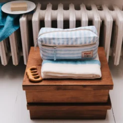 Trousse de toilette - Rayures Pinceau Bleu Primaire