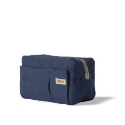 Trousse en lin lavé - Bleu Pacifique
