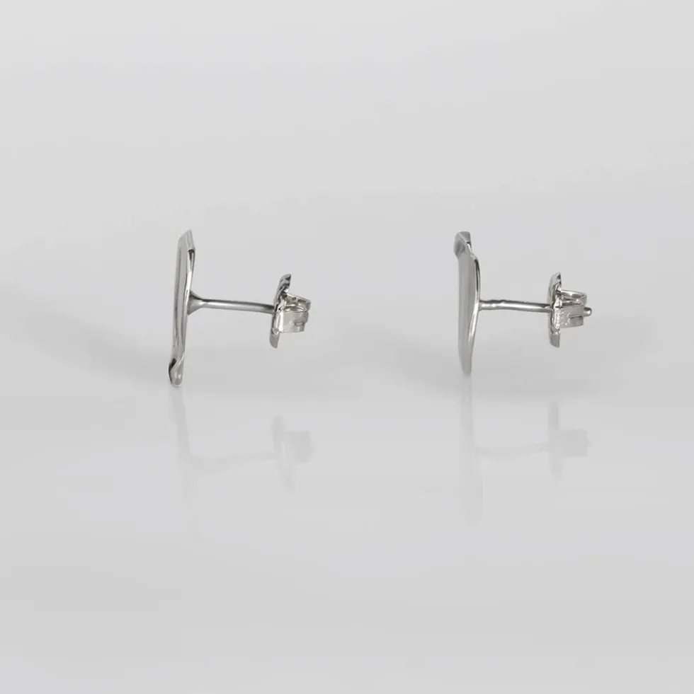 TWEEK EEK - Boucles d'oreilles Mirr Rectangle S - Argent
