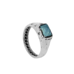 TWOJEYS - Bague Rectangular Aquamarine - Argent