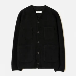 Universal Works - Cardigan Laine - Noir