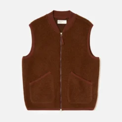 Universal Works - Gilet Sans Manches Zip - Cacao