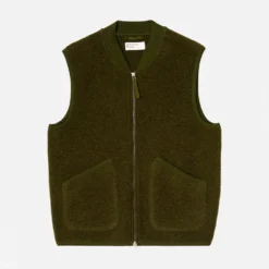 Universal Works - Gilet Sans Manches Zip - Olive