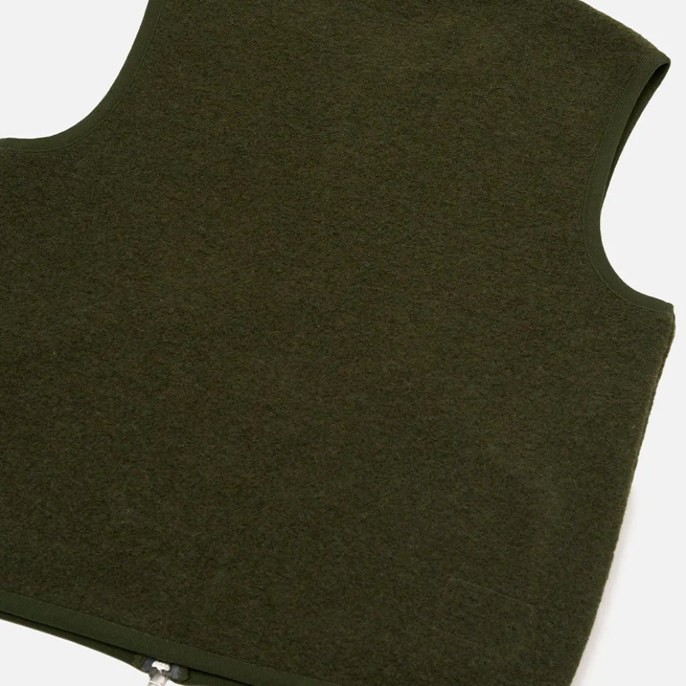 Universal Works - Gilet Sans Manches Zip - Olive