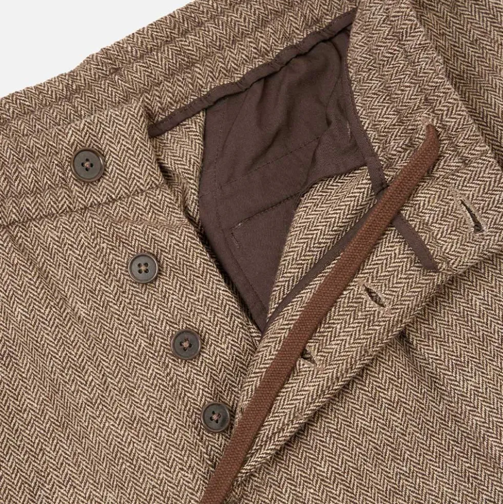 Universal Works - Pantalon Pleated Track - Marron