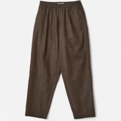 Universal Works - Pantalon Pleated Track Tweed - Marron
