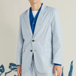 Universal Works - Veste Blazer Boston Kennedy - Bleu à rayures