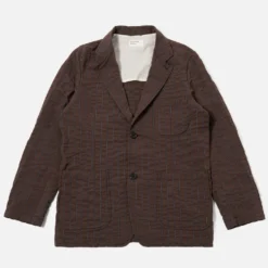 Universal Works - Veste Chester 2 boutons - Marron à rayures