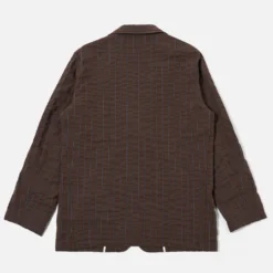Universal Works - Veste Chester 2 boutons - Marron à rayures