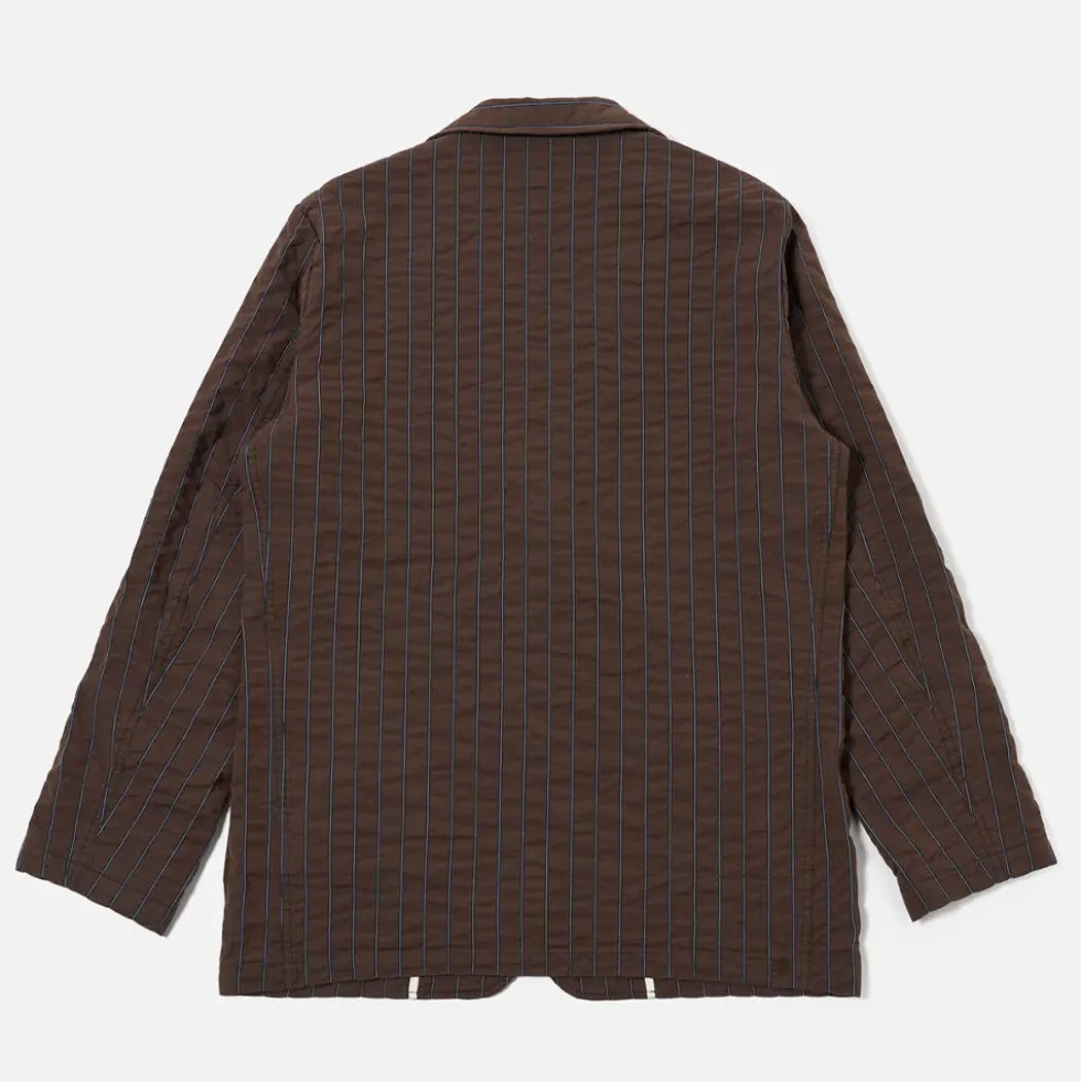 Universal Works - Veste Chester 2 boutons - Marron à rayures