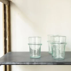 Verre annelé en verre soufflé - Transparent