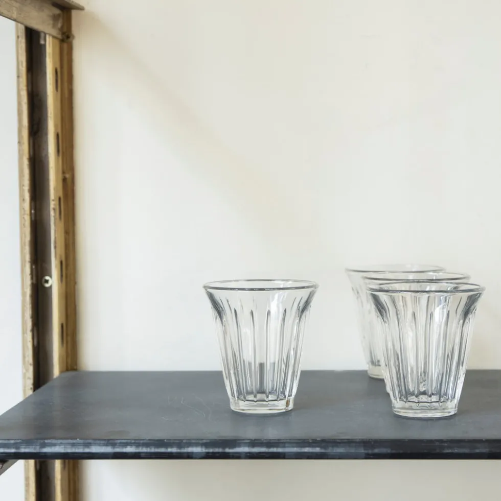 Verre à thé en verre pressé - Zinc