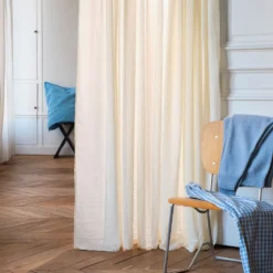 Voile en lin & coton - Blanc Coquillage