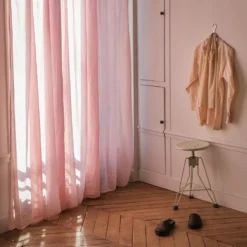 Voile en lin & coton - Rose Granité