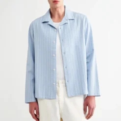 Wax London - Chemise Corey LS - Bleu Ecru