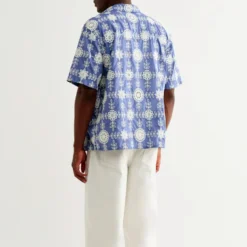 Wax London - Chemise Didcot SS - Bleu Ecru