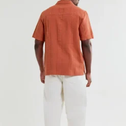 Wax London - Chemise Didcot SS - Rust