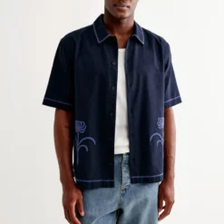 Wax London - Chemise Keats SS - Marine